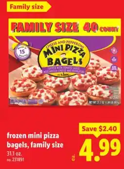 Lidl frozen mini pizza bagels, family size offer