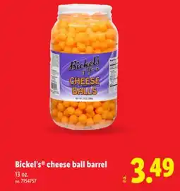 Lidl Bickel's cheese ball barrel offer