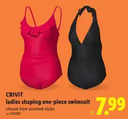 Lidl CRIVIT ladies shaping one-piece swimsuit offer