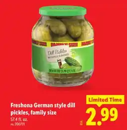 Lidl Freshona German style dill pickles, family size offer