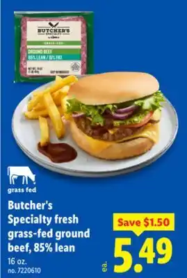 Lidl Butcher's Specialty fresh grass-fed ground beef, 85% lean offer