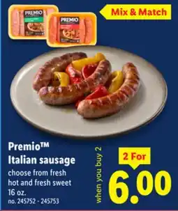 Lidl Premio Italian sausage offer