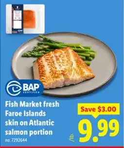 Lidl Fish Market fresh Faroe Islands skin on Atlantic salmon portion offer