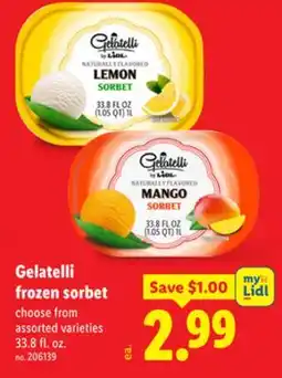 Lidl Gelatelli frozen sorbet offer