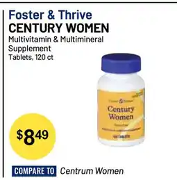 Health Mart Foster & Thrive CENTURY WOMEN Multivitamin & Multimineral Supplement Tablets offer