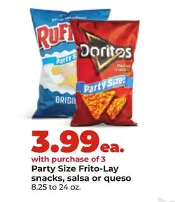 Hy-Vee Party Size Frito-Lay snacks, salsa or queso offer