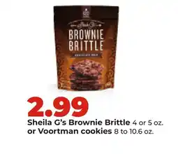 Hy-Vee Sheila G's Brownie Brittle 4 or 5 oz. or Voortman cookies 8 to 10.6 oz offer