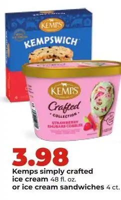 Hy-Vee Kemps simply crafted ice cream 48 fl. oz. or ice cream sandwiches 4 ct offer