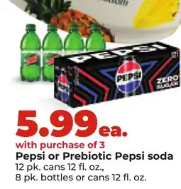 Hy-Vee Pepsi or Prebiotic Pepsi soda offer