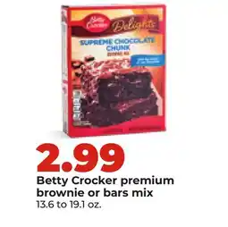 Hy-Vee Betty Crocker Premium Brownie or Bars Mix offer