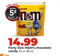 Hy-Vee Party Size M&M's chocolate candy offer