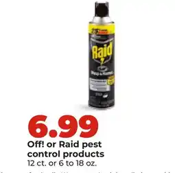 Hy-Vee Off! or Raid pest control products offer
