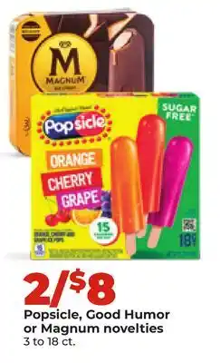 Hy-Vee Popsicle, Good Humor or Magnum novelties offer