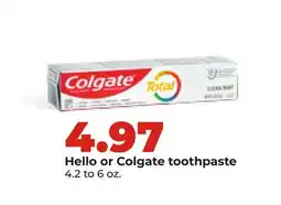 Hy-Vee Hello or Colgate toothpaste offer