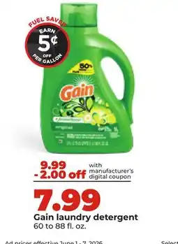 Hy-Vee Gain laundry detergent offer