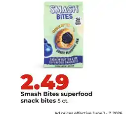 Hy-Vee Smash Bites superfood snack bites offer