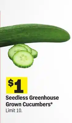 Meijer Seedless Greenhouse Grown Cucumbers offer