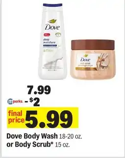 Meijer Dove Body Wash or Body Scrub offer