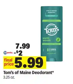 Meijer Tom's of Maine Deodorant offer