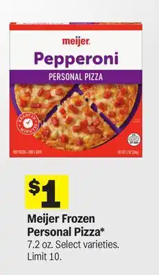 Meijer Meijer Frozen Personal Pizza offer