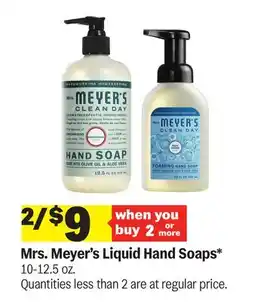 Meijer Mrs. Meyer's Liquid Hand Soaps offer