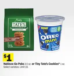 Meijer Nabisco Go Pak 3.5 oz. or Tiny Tate's Cookies 1 oz offer