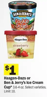 Meijer Haagen-Dazs or Ben & Jerry's Ice Cream Cup offer