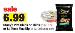 Meijer Stacy's Pita Chips or Thins 15.6-16 oz. or La Terra Fina Dip 16 oz offer