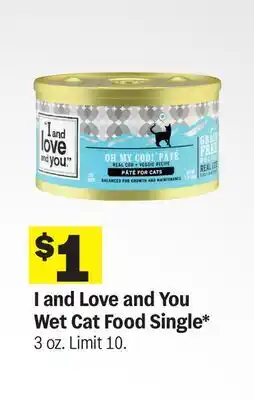 Meijer I and Love and You Wet Cat Food Single offer