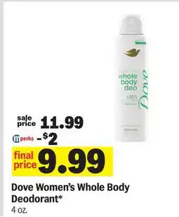 Meijer Dove Women's Whole Body Deodorant offer