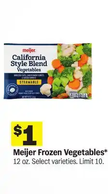 Meijer Meijer Frozen Vegetables offer