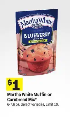 Meijer Martha White Muffin or Cornbread Mix offer