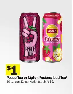 Meijer Peace Tea or Lipton Fusions Iced Tea offer