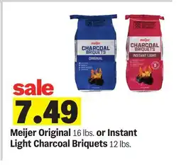Meijer Meijer Original 16 lbs. or Instant Light Charcoal Briquets 12 lbs offer