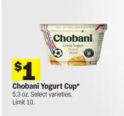 Meijer Chobani Yogurt Cup offer