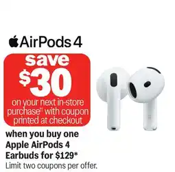 Meijer Apple AirPods 4 Earbuds offer