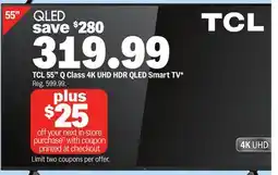 Meijer TCL 55 Q Class 4K UHD HDR QLED Smart TV offer