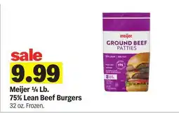 Meijer Meijer 1/4 Lb. 75% Lean Beef Burgers offer