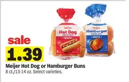Meijer Meijer Hot Dog or Hamburger Buns offer