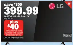 Meijer LG 65 4K UHD HDR Smart TV offer