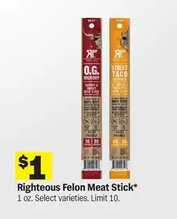 Meijer Righteous Felon Meat Stick offer
