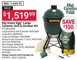 Ace Hardware Big Green Egg Large Ceramic Grill & Smoker Kit offer