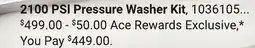 Ace Hardware 2100 PSI Pressure Washer Kit offer