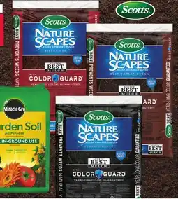 Ace Hardware Miracle-Gro All Purpose Garden Soil or Scotts Nature Scapes Color Enhanced Mulch offer