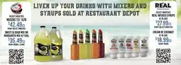 Restaurant Depot LIVEN UP YOUR DRINKS WITH MIXERS AND SYRUPS SOLD AT RESTAURANT DEPOT offer