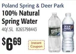 Restaurant Depot Poland Spring & Deer Park 100% Natural Spring Water offer