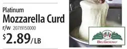 Restaurant Depot Platinum Mozzarella Curd offer