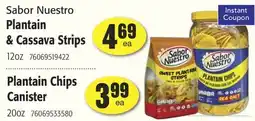 Restaurant Depot Sabor Nuestro Plantain & Cassava Strips, Plantain Chips Canister offer