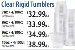 Restaurant Depot Clear Rigid Tumblers offer