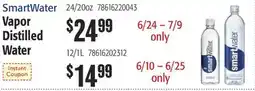 Restaurant Depot SmartWater Vapor Distilled Water offer